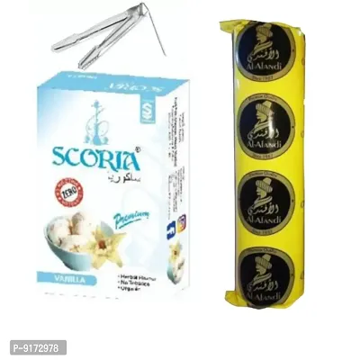 SCORIA Premium Quality Herbal Hookah (100% Nicotine and Tobacco Free) Vanilla , Polo Charcoal, T-thumb0