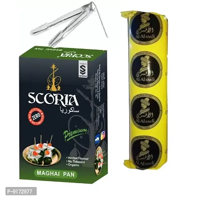 SCORIA Premium Quality Herbal Hookah (100% Nicotine and Tobacco Free) Maghai Paan , Polo Charcoal, T