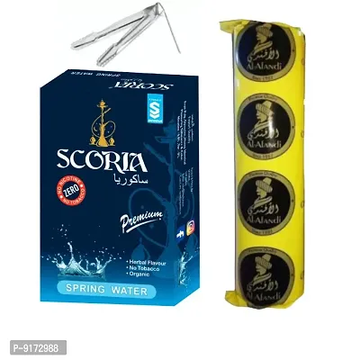 SCORIA Premium Quality Herbal Hookah (100% Nicotine and Tobacco Free) Spring Water, Polo Charcoal, T