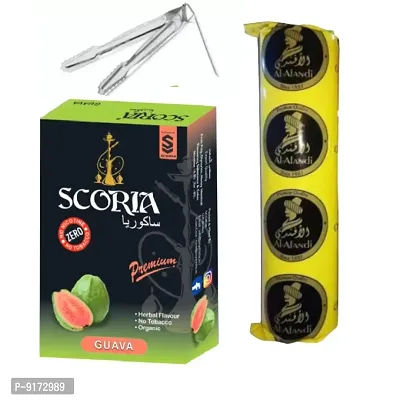 SCORIA Premium Quality Herbal Hookah (100% Nicotine and Tobacco Free) Guava, Polo Charcoal, T
