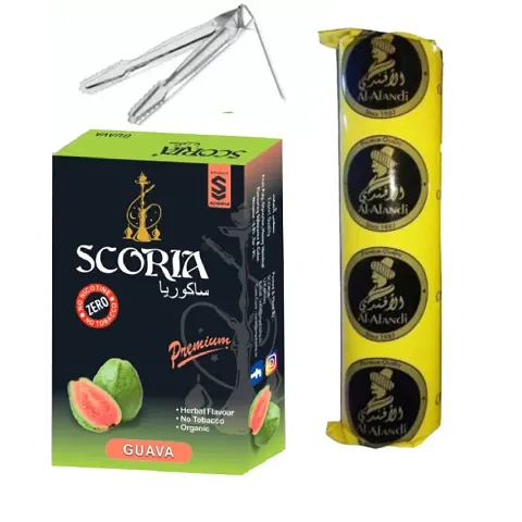 SCORIA Premium Quality Herbal Hookah (100% Nicotine And Tobacco Free) Mango, Polo Charcoal,