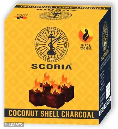 SCORIA (100% Nicotine and Tobacco Free) SCORIA Coconut Coal, Mouth Tip  Orange, Blueberry, Vanilla, Strawberry, Grape, Watermelon Hookah Flavor  (650 g, Pack of 8)-thumb2