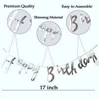 Happy Birthday Silver Cursive Decoration Item Pack of 1-thumb2