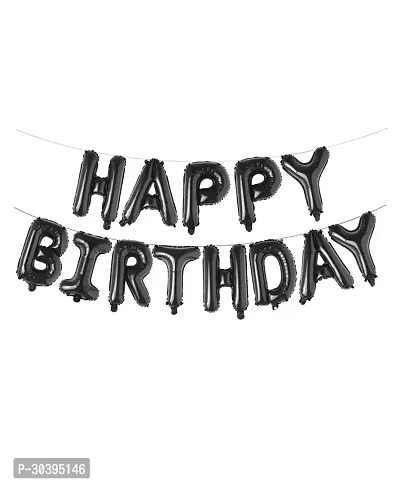 Happy Birthday Black Foil Decoration Item (Pack Of 1)-thumb0