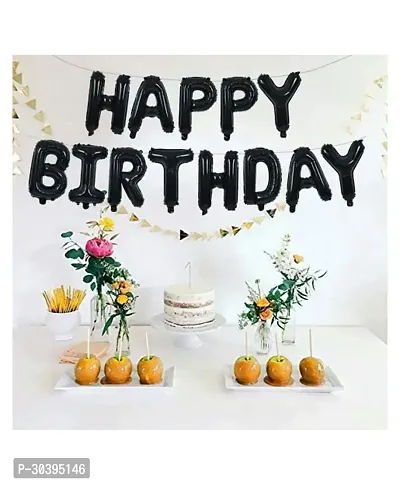 Happy Birthday Black Foil Decoration Item (Pack Of 1)-thumb2