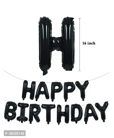 Happy Birthday Black Foil Decoration Item (Pack Of 1)-thumb3