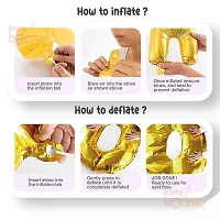 Haldi Ceremony Foil Banner, 2 Star Gold Foil, 2 Gold Curtians, 25 pcs Gold, White (Each ) Metalic Balloons (Pack of 55)-thumb3