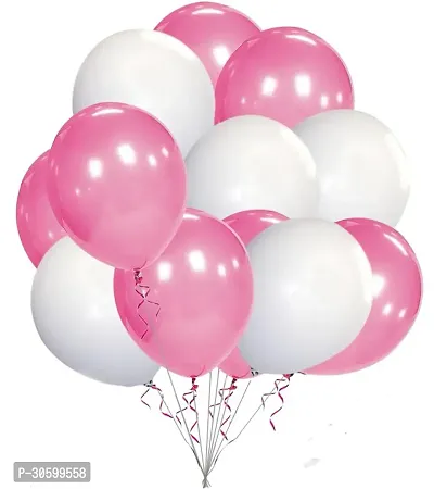 Happy Birthday Pink Foil Balloons , 10 pcs Each White, Pink, Light Pink Metalic Balloons (Pack of 31)-thumb3