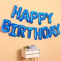 Happy Birthday Blue Foil Banner, 2 Blue Star Foil Balloon 20 pcs Each Blue, Silver Metalic Balloons (Pack of 43)-thumb2