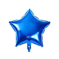 Happy Birthday Blue Foil Banner, 2 Blue Star Foil Balloon 20 pcs Each Blue, Silver Metalic Balloons (Pack of 43)-thumb3