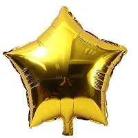 Happy Birthday Gold Foil Balloon 2 Gold Star  2 Silver Heart Foil Balloon 10 pcs White  Golden Metalic Balloons Pack of 25-thumb2