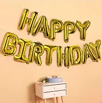 Happy Birthday Gold Foil Banner, 9 Gold Number Foil 2 Gold Star Foil Balloon, 10 pcs Gold, White, Black Metalic Balloons (Pack of 34)-thumb3