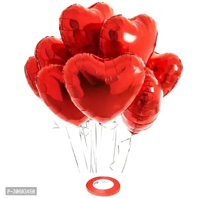 Love Red Foil Balloon, 10 Red Heart Foil Balloons (Pack of 11)-thumb3