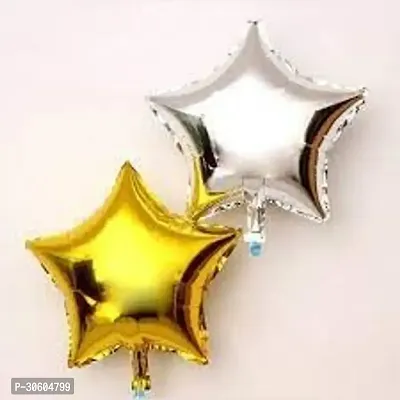 Happy Birthday Gold Foil Banner, 1 Crown Foil Balloon, 3 Black,Gold,Silver Stars Foil Balloon, 30 Gold, Black  Silver Metalic Balloons (Pack of 35)-thumb3