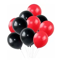 Happy Birthday Black Decoration Items, 2 Red Curtains, 40 Red, Black Metalic Balloons (Pack of 43)-thumb2