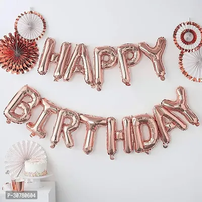 Happy Birthday Rosegold Decoration Item, 19 Number Rosegold Foil, 5 Confetti Balloons, 20 Rosegold Metalic Balloon, 10 White, 10 Red 10 Pink Pack of 57-thumb5