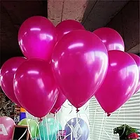 PartyBooms Happy Birthday Silver Foil Decoration Item, 30 Pink Balloons Pack of 31-thumb1