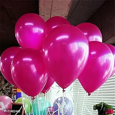 PartyBooms Happy Birthday Silver Foil Decoration Item, 30 Pink Balloons Pack of 31-thumb2