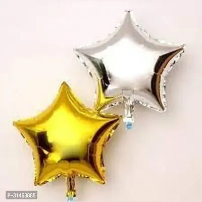 PartyBooms Happy Birthday Gold Foil Decoration Item, 5 Gold Star Foil, 2 Silver Heart, 15 Gold, 5 White, 5 Confetti Balloons Pack of 33-thumb4