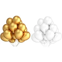 PartyBooms Happy Birthday Gold Foil Decoration Item, 5 Gold Star Foil, 2 Silver Heart, 15 Gold, 5 White, 5 Confetti Balloons Pack of 33-thumb4