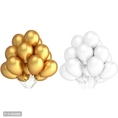 PartyBooms Happy Birthday Gold Foil Decoration Item, 5 Gold Star Foil, 2 Silver Heart, 15 Gold, 5 White, 5 Confetti Balloons Pack of 33-thumb5