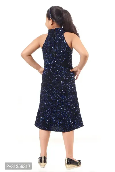 Stylish Blue Velvet Bodycon Dress For Girl-thumb2