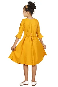 Stylish Yellow Lycra Blend Dresses For Girls-thumb1