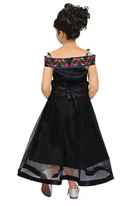 Beautiful Black Net A-Line Dress For Girls-thumb1