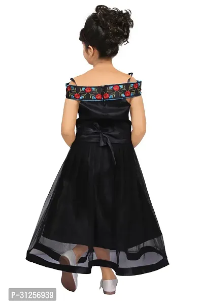 Beautiful Black Net A-Line Dress For Girls-thumb2