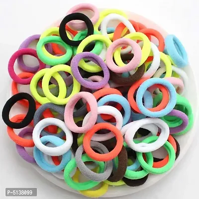 Pack of 100 Multicolour Hair Rubber Bands for Girls-thumb0