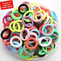 BELLO TOKO Pack of 12 Imported Rubber Bands for Hairs for Girls and Women-thumb1