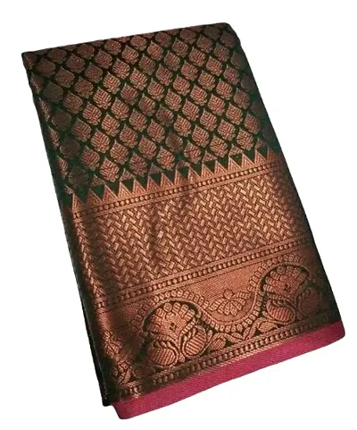 Kanjeevaram Brocade Silk Zari Woven Pattu Sarees with Blouse Piece