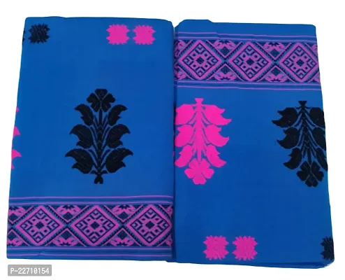 Women Stylish Chanderi Cotton Saree with Blouse piece-thumb0