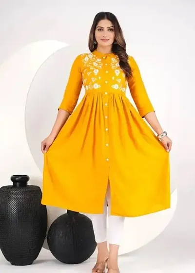 Elegant Embroidered Fkared Kurta For Women