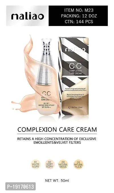 maliao CC Instant Skin 30++SPF Cream Foundation Complexion, 50 ml-thumb0