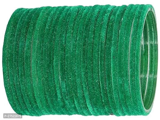 Elegant Green Glass Bangles For Women- 36 Pieces