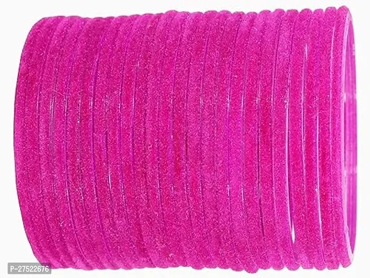 Elegant Pink Glass Bangles For Women- 36 Pieces-thumb0
