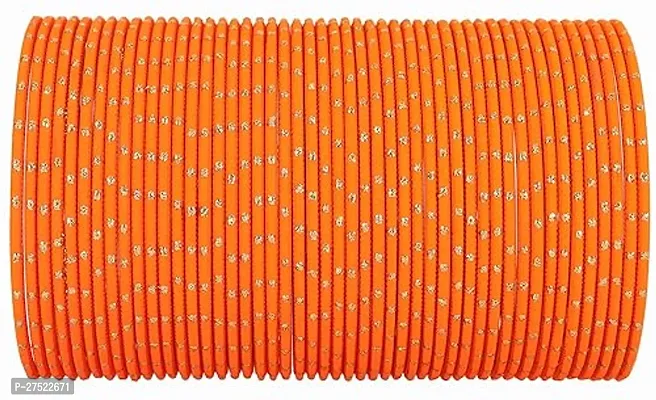 Elegant Orange Glass Bangles For Women- 36 Pieces-thumb0