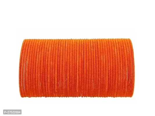 Elegant Orange Glass Bangles For Women- 36 Pieces-thumb0