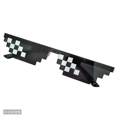 Cutoget Unisex MLG Pixelated Thug Life Sunglasses (Black; Small Double)