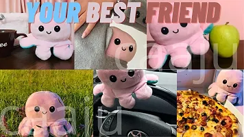 Fusked Emotional sad and Happy Reversible Moody Octopus Mini Plush Side Changing Stuffed Toy | Mini Cute Baby Reversible Octopus Plush Super Soft Toys | Sky Blue & Light Pink Buy 1 Get 1 Free-thumb3