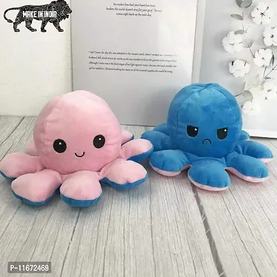 Fusked Emotional sad and Happy Reversible Moody Octopus Mini Plush Side Changing Stuffed Toy | Mini Cute Baby Reversible Octopus Plush Super Soft Toys | Dark Blue & Pink Buy 1 Get 1 Free-thumb3