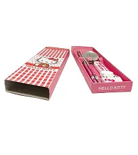 Fusked Hello Kitty Spoon Chopstick Gift Set | Birthday Gift Set for Kids (Pink)-thumb1