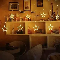 Fusked Tar Curtain Lights, 16 Stars 136 LED Curtain String Lights Fairy Lights for Christmas Wedding Decoration Home Patio-thumb3