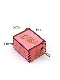 Caaju Happy Birthday Music Box Hand Crank Carved Wooden Musical Box,Musical Gift,Play Happy Birthday,Pink-thumb4