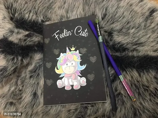 Caaju Unicorn plantable diary with 1 plantable pencil 1 unicorn pen- black-thumb5