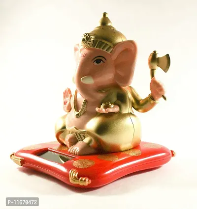 Caaju Ganesha Idol for Car dashbard Statue murti for Office Home Decor Solar Moving Hand Lord Ganesh ji Decoration Moorti Ganpati-thumb5