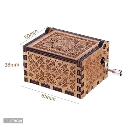 Caaju Wooden Hand cranked collectable Engraved Music Box (Twinkle Twinkle)-thumb2