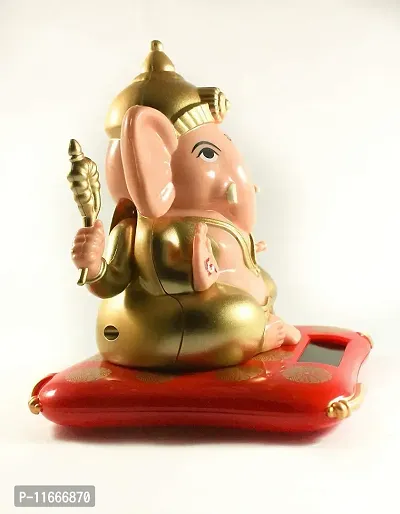 Caaju's Plastic Lord Ganesha Moving Hands Solar Statue-thumb3