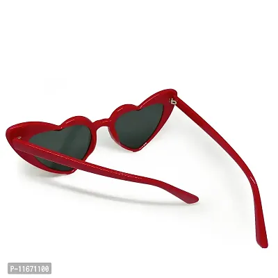 Fusked Caaju Red heart Sun Glasses Stylish and Trendy Flame Sunglasses Flame Rimless Sunglasses Rimless Heart Shape Glasses Eyewear for Party -Red heart Sunglass-thumb4